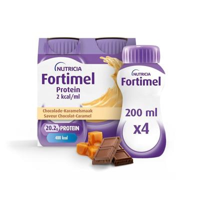 Fortimel Protein 2 Kcal Karamel en Chocolade 4x200ml