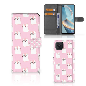 OPPO Reno4 Z Telefoonhoesje met Pasjes Sleeping Cats