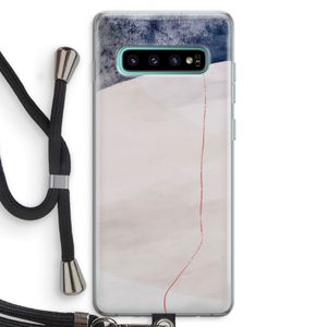 Stone White: Samsung Galaxy S10 Plus Transparant Hoesje met koord