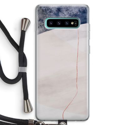 Stone White: Samsung Galaxy S10 Plus Transparant Hoesje met koord