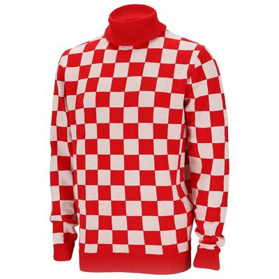 Carnaval verkleed trui Brabant - col - rood/wit geblokt - dames / heren - turtleneck