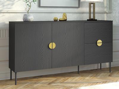 Dressoir MONDIE 2 deuren 2 lades grafiet