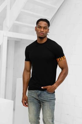 Dsquared2 Round Neck T-Shirt Heren Zwart/Oranje - Maat M - Kleur: Zwart | Soccerfanshop