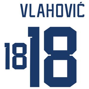 Vlahović 18 (Officiële Servië Away Bedrukking 2022-2023)