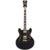 D&apos;Angelico Excel DC Stopbar Solid Black semi-akoestische gitaar met koffer