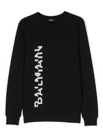 Balmain Kids sweat en coton à logo imprimé - Noir