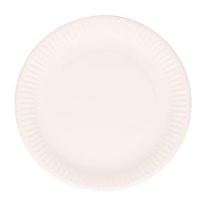 90x Witte bordjes van karton rond 23 cm