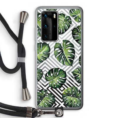 Geometrische jungle: Huawei P40 Pro Transparant Hoesje met koord