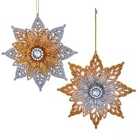 Ornament plastic poinsetta l12cm - Kurt s adler
