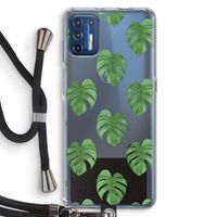 Monstera leaves: Motorola Moto G9 Plus Transparant Hoesje met koord