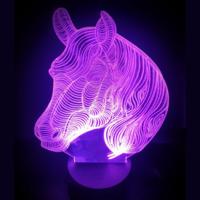 3D LED LAMP - PAARDEN HOOFD - thumbnail