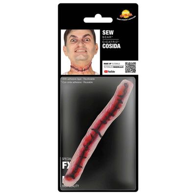 Horror/halloween verkleed accessoires bloed/vlees - nep nekwond - opplakken - littekens