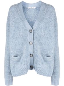 Acne Studios cardigan en laine feutrée à col v - Bleu