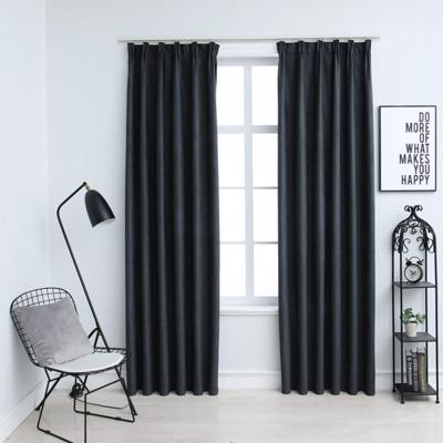 VidaXL Gordijnen verduisterend met haken 2 st 140x175 cm antraciet