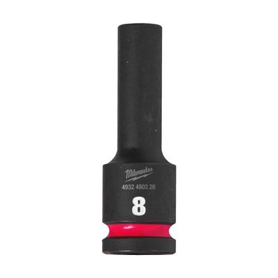 Milwaukee Accessoires SHOCKWAVE Krachtdop 1/2" lang 8 mm | 1 stuk - 4932480326