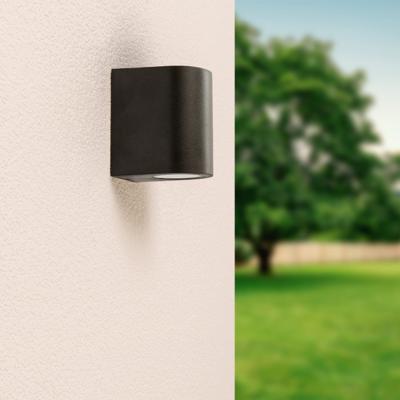 HOFTRONIC™ Alvin - LED Wandlamp Zwart - Dimbaar - Downlight - GU10 excl. lichtbron - IP44 - Spotlight voor binnen en buiten - Wandspot - Zwart - Polycarbonaat