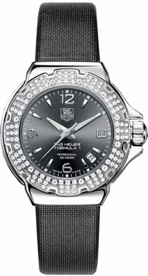 Horlogeband Tag Heuer BC0847 Leder Grijs 17mm