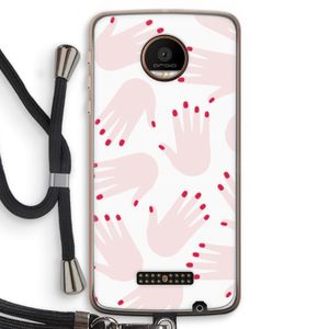 Hands pink: Motorola Moto Z Force Transparant Hoesje met koord