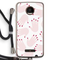 Hands pink: Motorola Moto Z Force Transparant Hoesje met koord