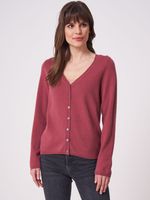 Basic fijngebreid vest met V-hals van biologisch cashmere
