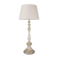 Clayre & Eef Tafellamp Ø 38x88 cm Beige IJzer Bureaulamp - thumbnail