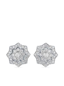 David Morris puces d'oreilles en or rose 18ct pavées de diamants - Argent