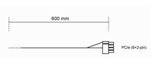 BeQuiet Computer, Stroom Kabel [1x ATX-stekker 8-polig (6+2) - 1x 12 PIN-stekker (netvoeding)] 0.60 m Zwart