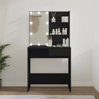 Kaptafel met LED-verlichting 74,5x40x141 cm zwart