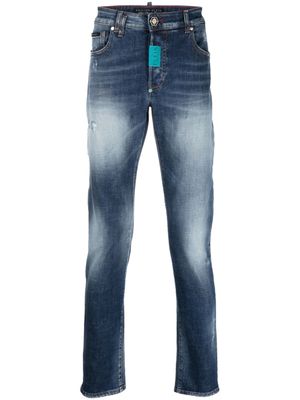 Philipp Plein jean droit à patch logo - Bleu