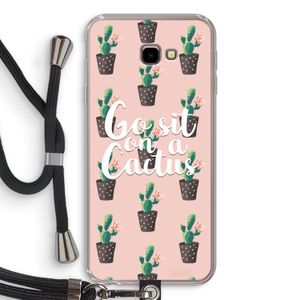 Cactus quote: Samsung Galaxy J4 Plus Transparant Hoesje met koord