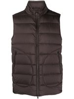 Herno high-neck down padded gilet - Marron - thumbnail