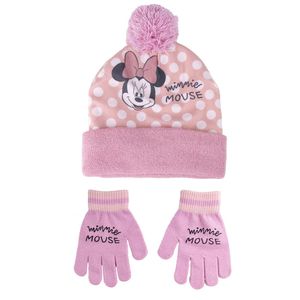 Disney Minnie Mouse 2-delig winterset - muts/handschoenen - roze - voor kinderen