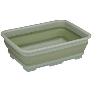 Wasmand/opbergmand opvouwbaar - kunststof - 12 Liter - groen - 37 x 27 x 12 cm