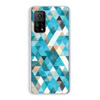 Gekleurde driehoekjes blauw: Xiaomi Mi 10T 5G Transparant Hoesje
