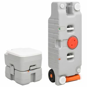 vidaXL Campingtoilet en watertankset draagbaar