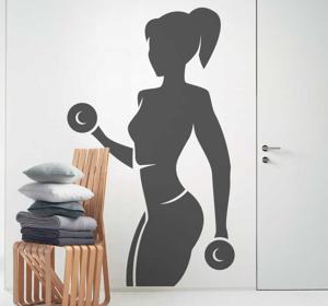 Muursticker Fitness Dame