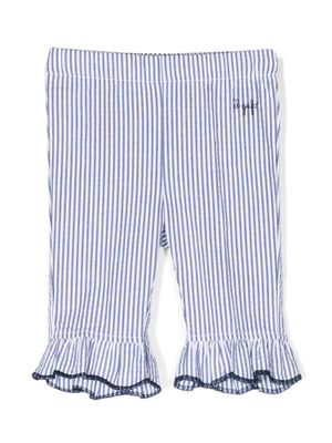 Il Gufo pantalon en coton à rayures - Bleu