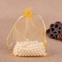 100 PCS geschenk zakken sieraden organza zakje bruiloft verjaardag partij drawable zakjes Gift Bag grootte: 20x30cm (goud)