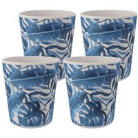 Kunststof/melamine drinkbeker met print - 4x - 9 x 11 cm - 440 ml