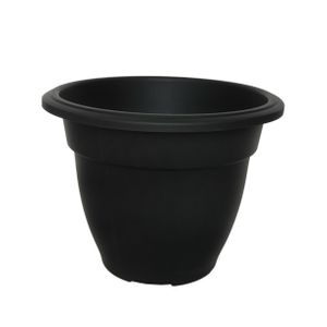 Buiten plantenpot/bloempot/planter - zwart - kunststof - D38 x H29 cm