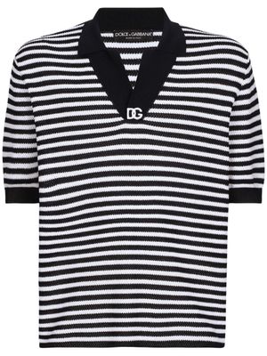 Dolce & Gabbana polo à rayures - Bleu