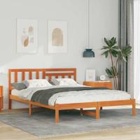 Bedframe Wasbruin 140 x 190 cm Massief grenenhout