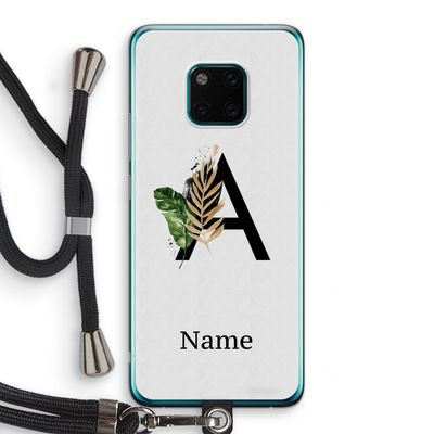 Charcoal Flora: Huawei Mate 20 Pro Transparant Hoesje met koord