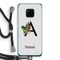 Charcoal Flora: Huawei Mate 20 Pro Transparant Hoesje met koord