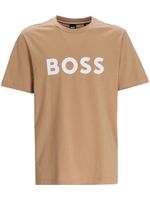 BOSS t-shirt en coton à logo imprimé - Tons neutres