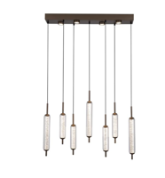 Hanglamp Cattail 7Lt LED Latte metal with clear glass