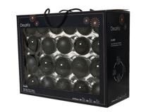 Glazen kerstballen in koffer zwart 42 st Decoris - Decoris