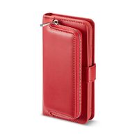 iPhone XS MAX kunst leer portemonnee hoes met rits en losse case - Rood - thumbnail