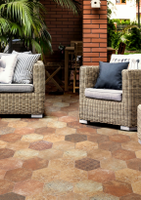 DTG Pompeia hexagon vloertegel 20x24 bruin decor - thumbnail