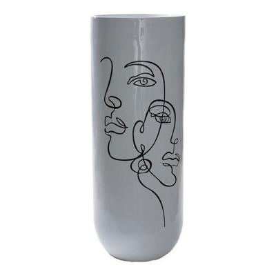 Vaas DKD Home Decor Abstract Wit Hars Modern (35 x 35 x 90 cm)